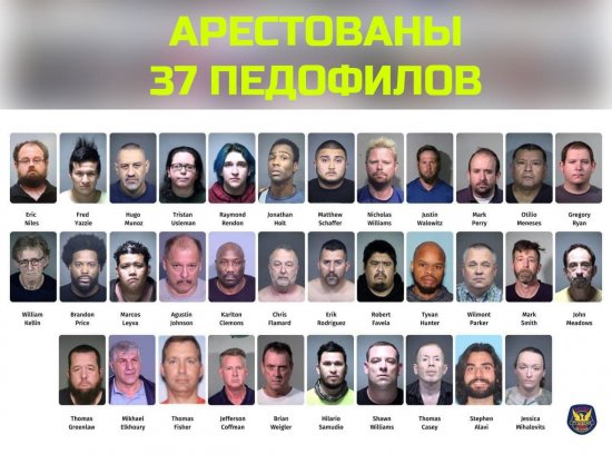 В США арестованы 37 педофилов